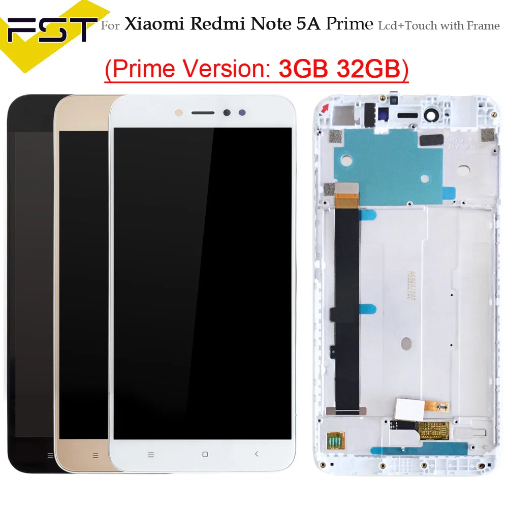 ЖК-дисплей со стеклом для Xiaomi Redmi Note 5A Prime 3 Гб/32 ГБ сенсорный экран с дигитайзером в