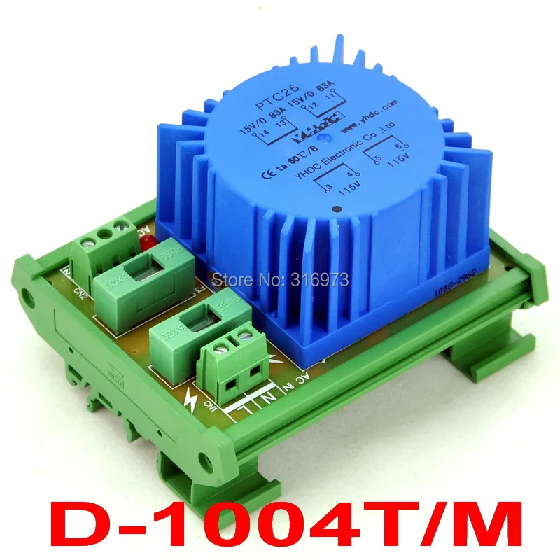 

P 115VAC, S 15VAC, 25VA DIN Rail Mount Toroidal Power Transformer Module.
