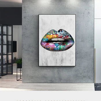 

Abstract Sexy Lips Wall Art Paintings Print On Canvas Posters And Prints Graffiti Art Canvas Prints Art Pictures Home Decor