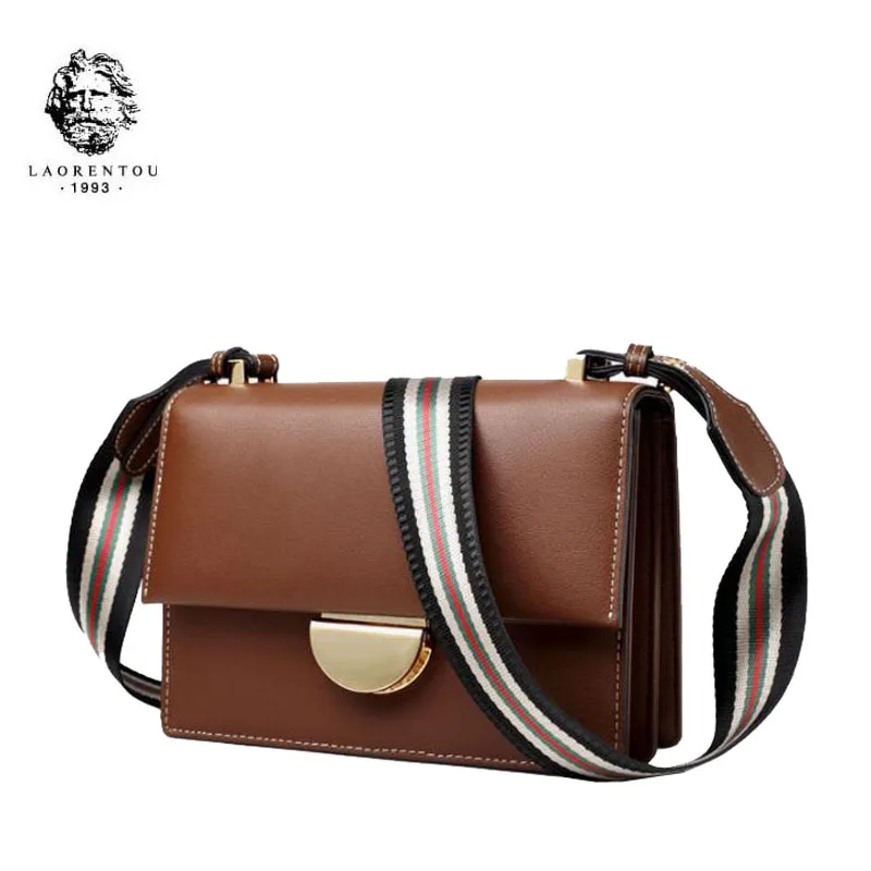

LAORENTOU women leather bag 2019 new 2019 fashion Korean version of the small square package Shoulder Messenger Bag