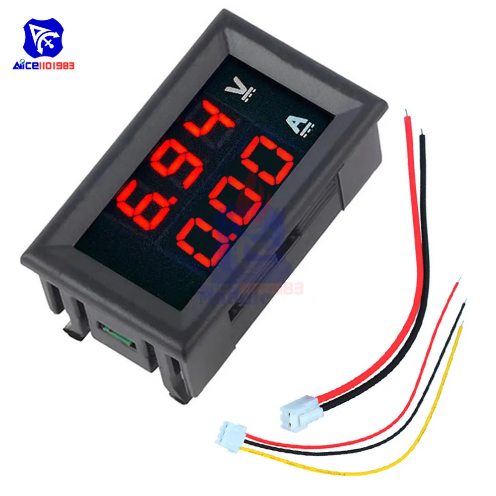 DC 0 -100V -10A двойной Красный светодиодный цифровой дисплей Вольтметр Амперметр