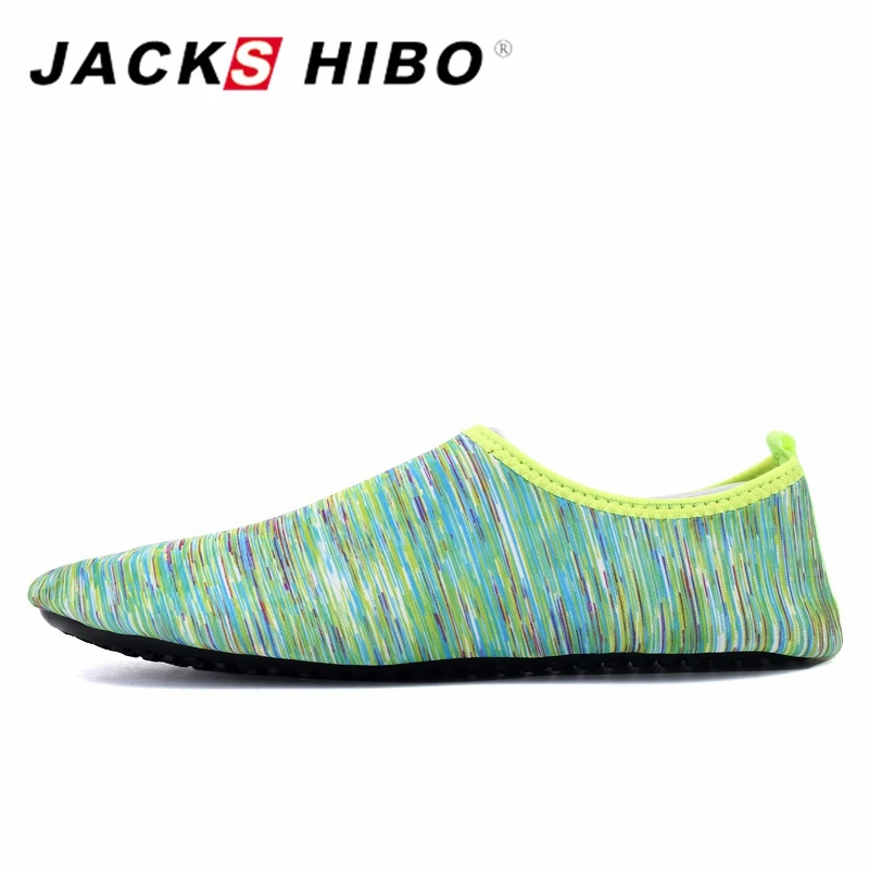 JACKSHIBO/лето Для мужчин Для женщин в полоску Дизайн водонепроницаемая обувь для плавания Святого Валентина море обувь плюс Размеры прогулочная Обувь Для Йоги кроссовки - Цвет: Green