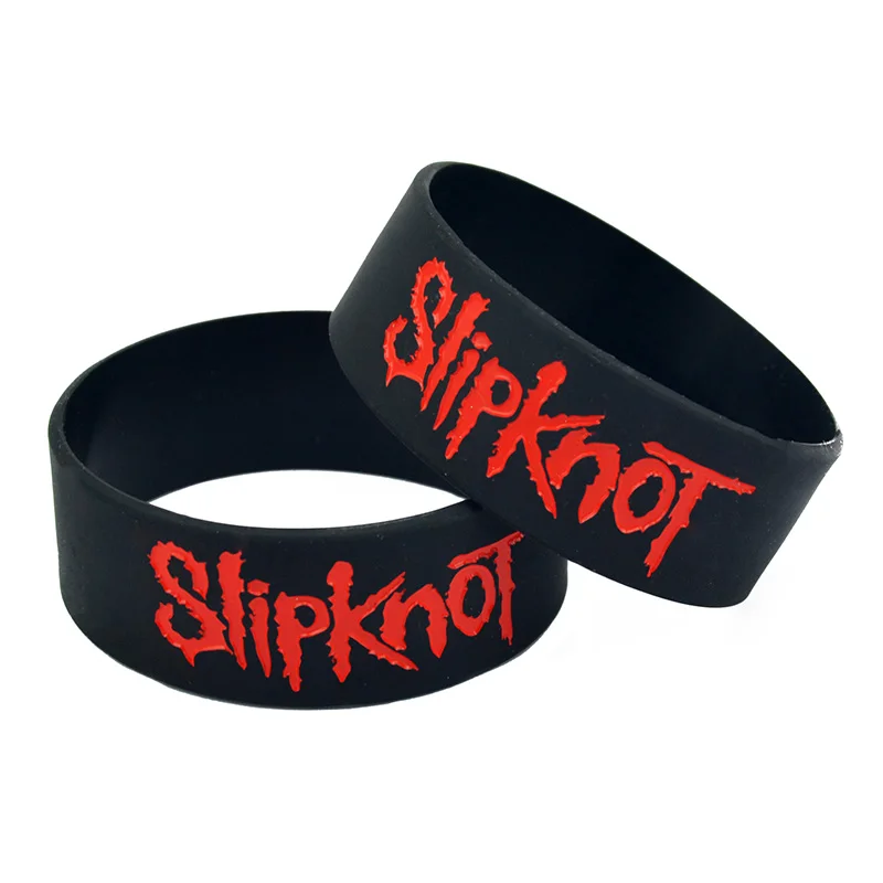 OBH 2 шт 1 Дюйм Широкий Debossed Slipknot силиконовый браслет для музыкального концерта