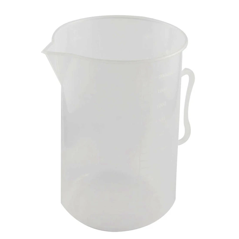 

Laboratory Clear White Plastic 2000mL Measuring Cup Handled Beaker