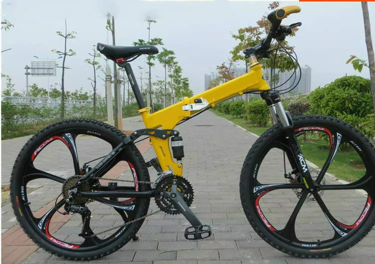 Discount Kalosse Soft-tail frame  folding mountain bicycle   26*2.125 Tires  Hydraulic brakes  21/24/27/30speed , tyre dirt bike 6