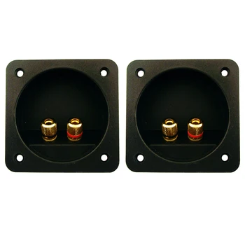 

2 PACK SPEAKER BOX TERMINAL SQUARE TWIST CUP CONNECTOR SUBWOOFER ENCLOSURE WIRE