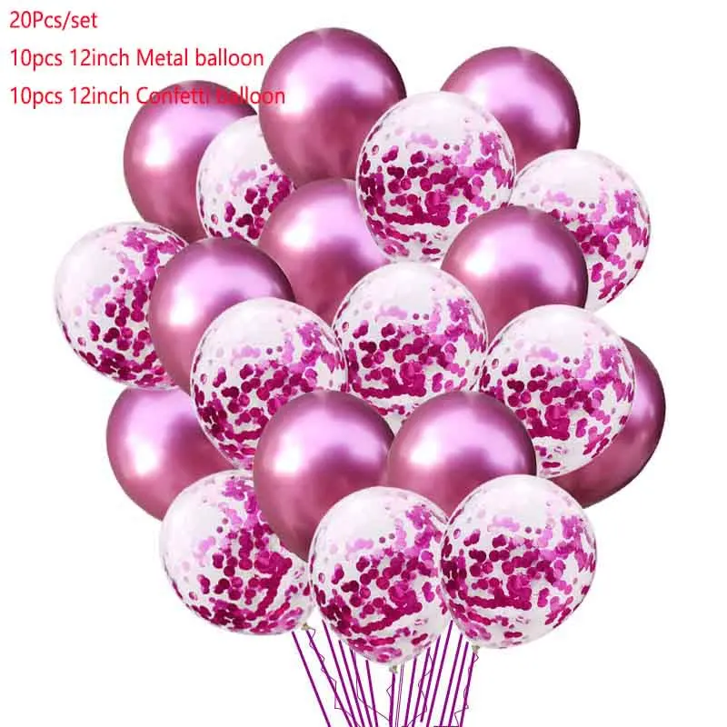 20 шт золотые конфетти металлик воздушные шары День рождения украшения Дети баллоннен воздушный шар цвета металлик воздушный шар Balonnen Deco день рождения Globos - Цвет: red rose Metallic
