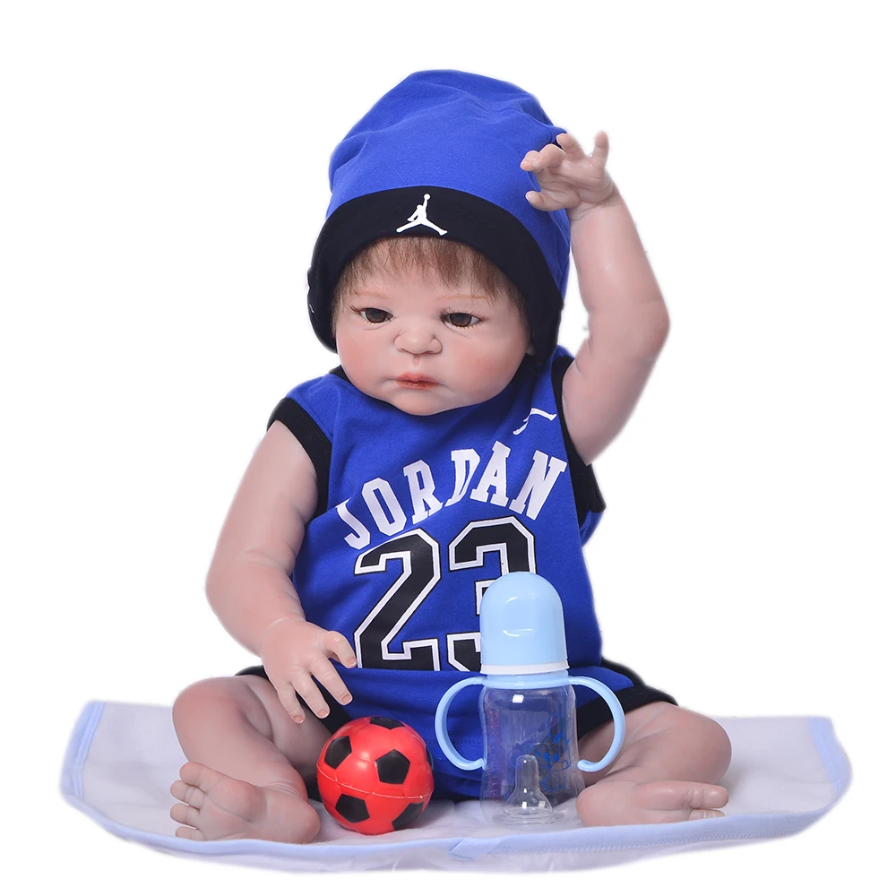 

KEIUMI 23'' Lifelike Reborn Dolls Babies Full Body Silicone Vinyl 57 cm Real Like Ethnic Boy Dolls For Kids Gift DIY Toys