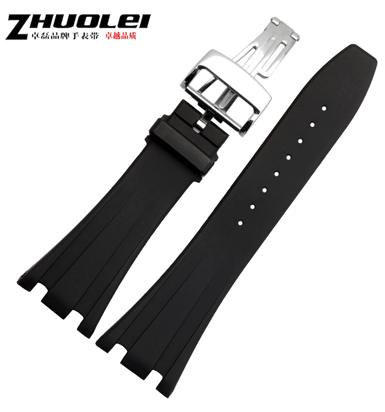 New 28mm Black Silver Gold Rose gold button Silicone Rubber Waterproof Sport Wrist Watch Band Strap