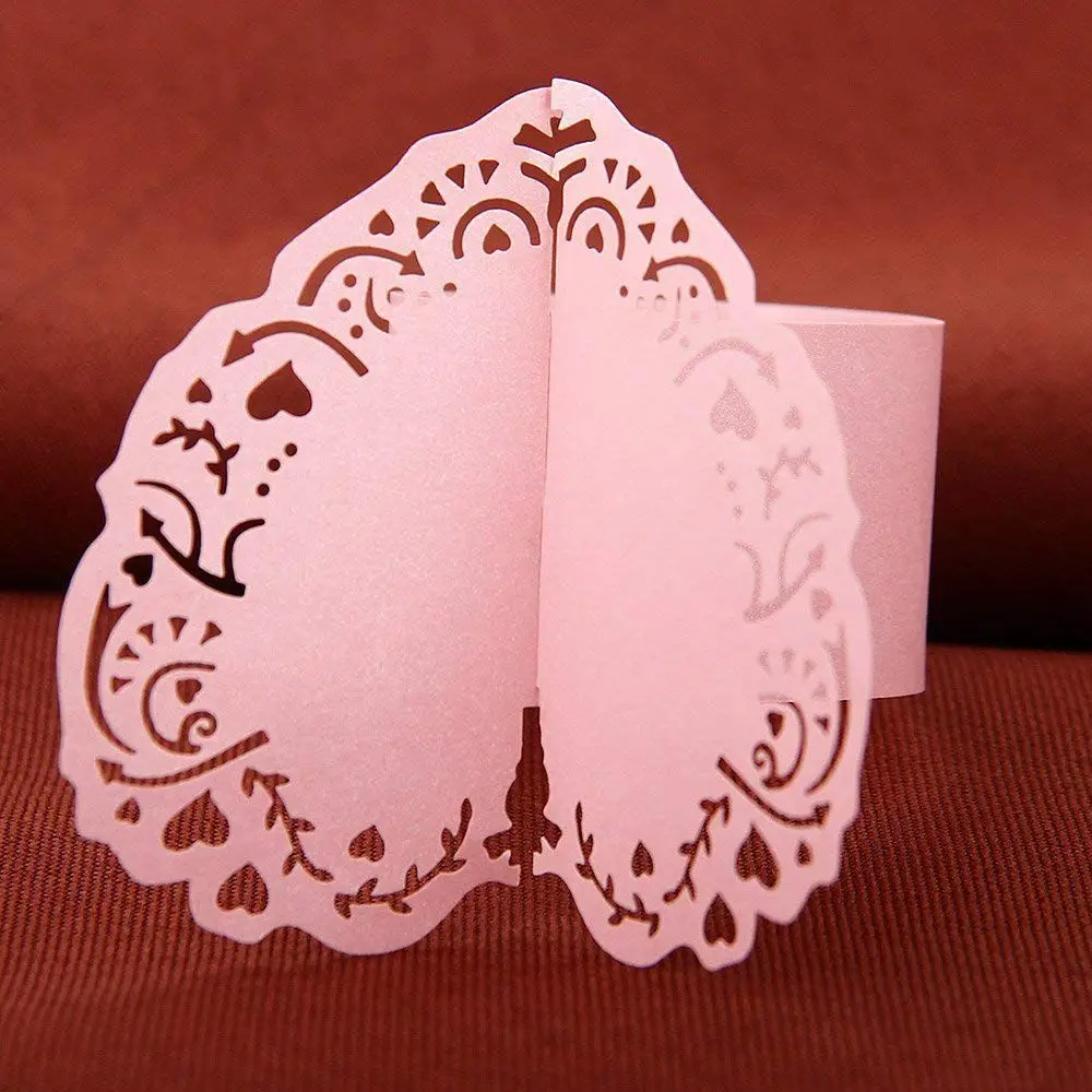 New-50pcs круглое кольцо Салфетка сердце бумажный стол для украшения свадьбы