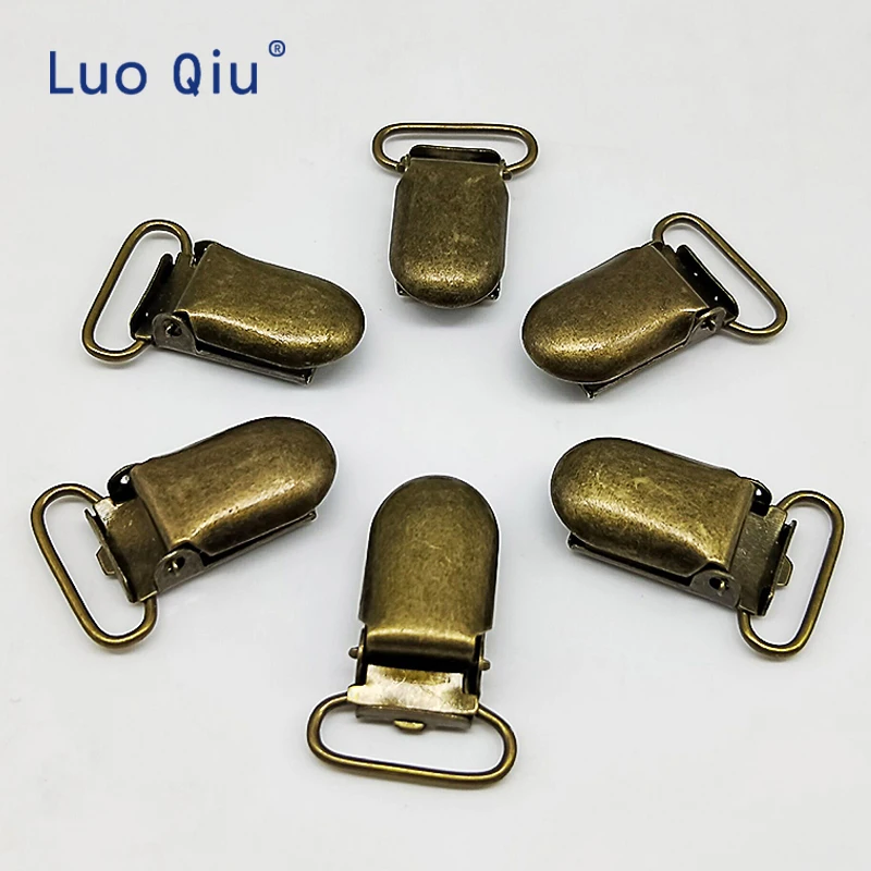 Luo Qiu 5 шт./лот u-образные 20 мм бронзовые зажимы на подтяжках для брюк зажим одежды