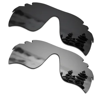 

SmartVLT 2 Pieces Polarized Sunglasses Replacement Lenses for Oakley RadarLock Path Vented Stealth Black and Silver Titanium