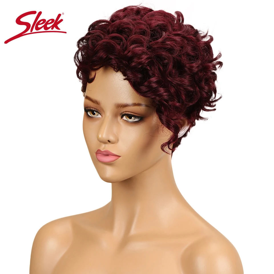 Sleek Sassy Curl Human Hair Wig Short Human Hair W