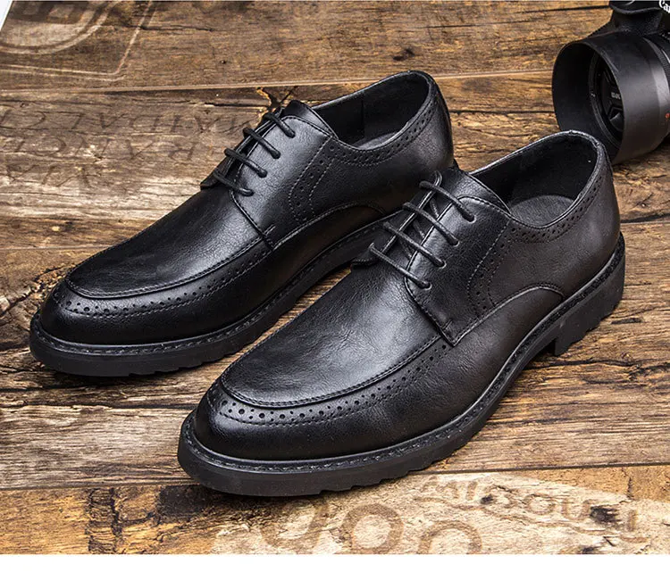 

free shipping Men Business Dress Shoe Breathable Formal Shoes For Men Lace Flat Casual Leather Shoes Wedding Shoes KD562-569 A1