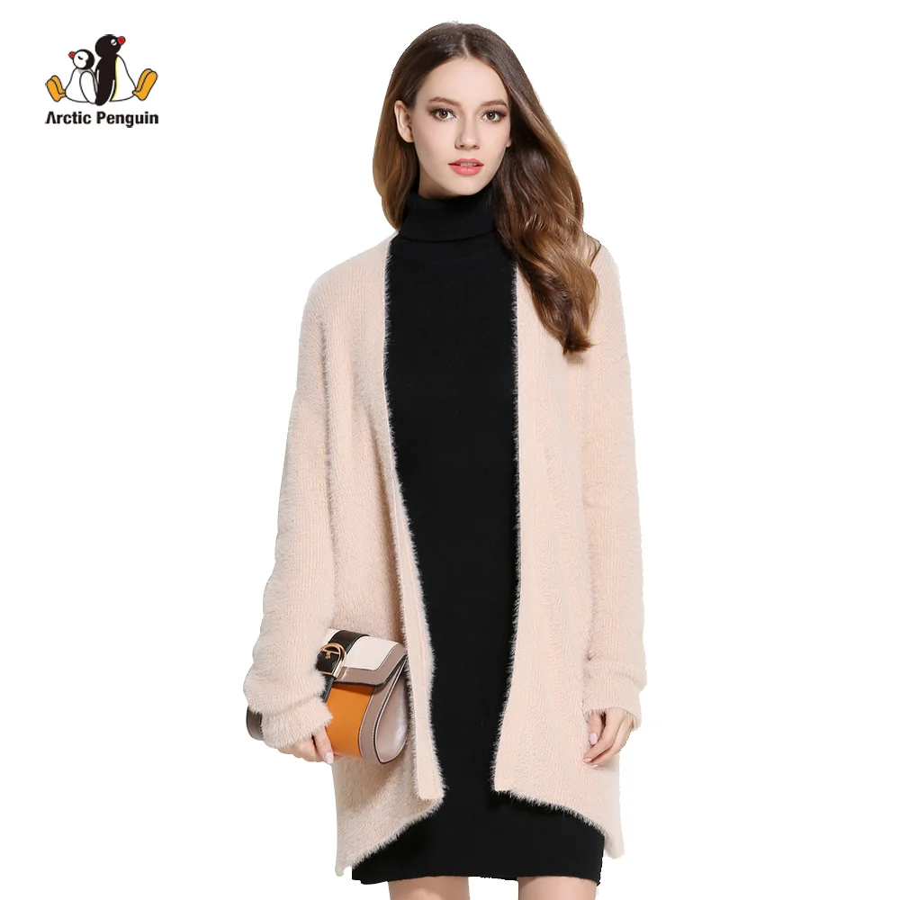 [AP] New Woman Fashion V-Neck Long Sleeve Like Mink Cashmere Cardigans Sweater Autumn Winter Warm Casual Femal APS028 |