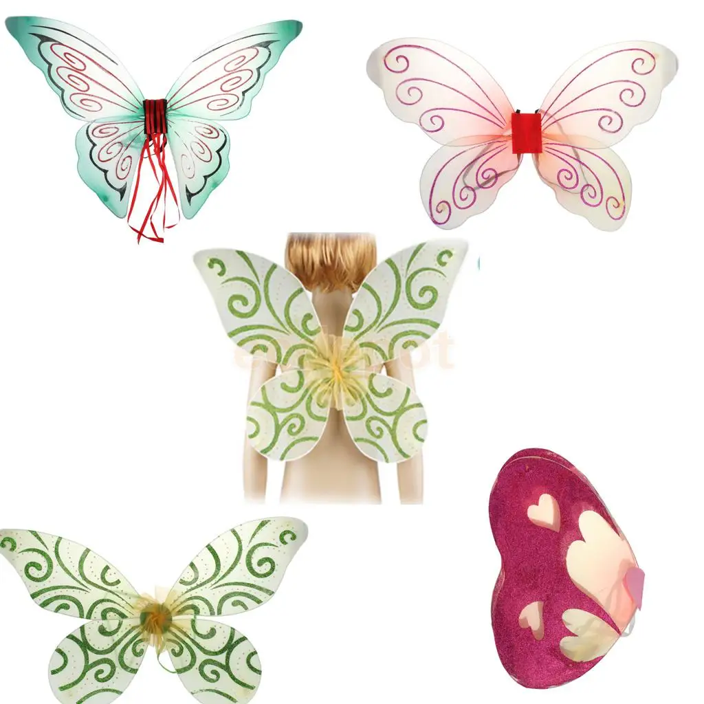 

Glitter Butterfly Angel Fairy Wings Kid Child Party Costume Fancy Dress