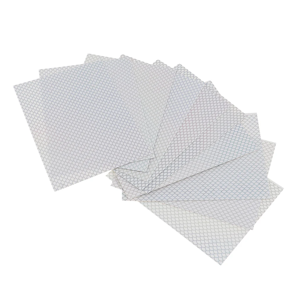 10pcs Paper Adhesive Fishing Lure Tape Film Flash Tape For Lure Making Tying Materail Metal Hard Baits Luminous Sticker 7.3x10cm