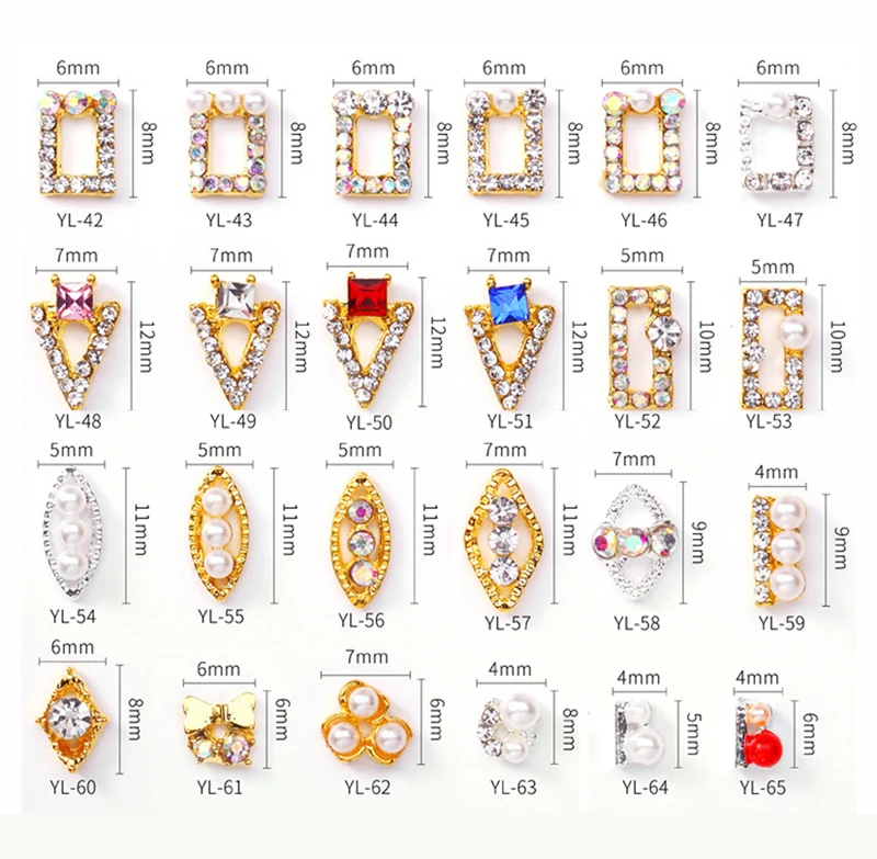 

100pcs/Lot 3D Nail Charm Rivets Gold/Sliver Metal Alloy Rhinestones Diamond DIY Nail Art Decorations For Manicure Accessories