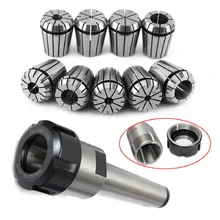 9pcs ER32 Spring Collets Set 2/4/6/8/10/12/16/18/20mm + 1pcs MT3 M12 ER32 Collet Chuck Morse Taper Holder Dropshiping