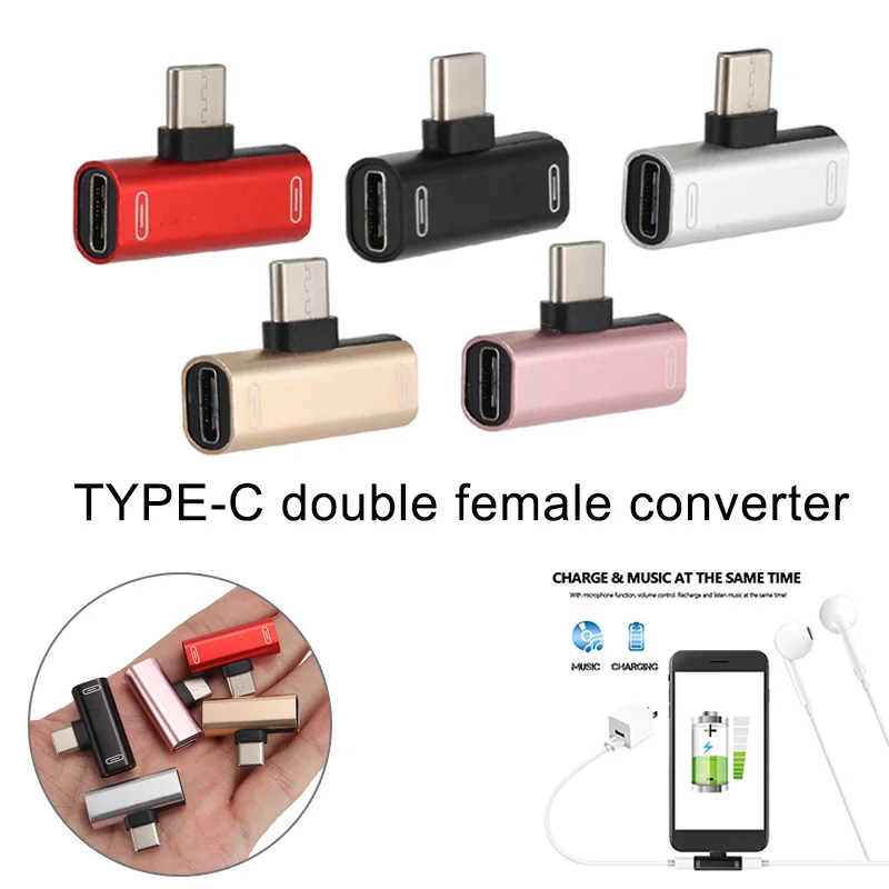 

Etmakit Type-C Dual Female Plug Audio Adapter 2 In 1 Charging Converter for Type-C Phones Device NK-Shopping