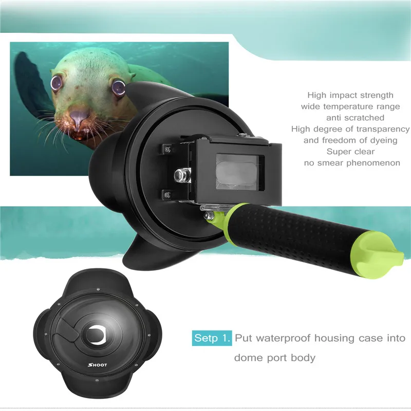 High Quality 4 inch Diving Dome Port for Xiaomi Yi Action