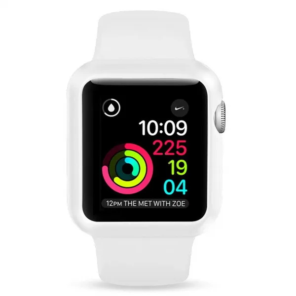 Спортивный ремешок для Apple Watch 3 2 1 ремешок с ТПУ чехол iWatch 38 мм 42 мм мягкий силиконовый Спорт на открытом воздухе Ремешки для наручных часов браслет - Цвет ремешка: White
