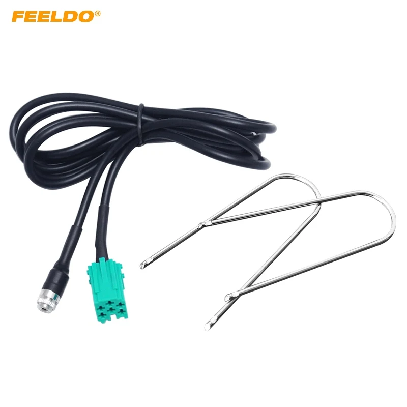 

FEELDO 1Set Auto Mini ISO 6pin to 3.5MM Female Jack AUX Cable with Removal Keys for Renault OEM Radio Wire Adapter #FD5732
