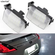 2 pçs canbus nenhum erro conduziu a luz da placa de licença número para infiniti g35 g37 2d nissan 350z 370z versa 5d 4d livina pulsar GT-R