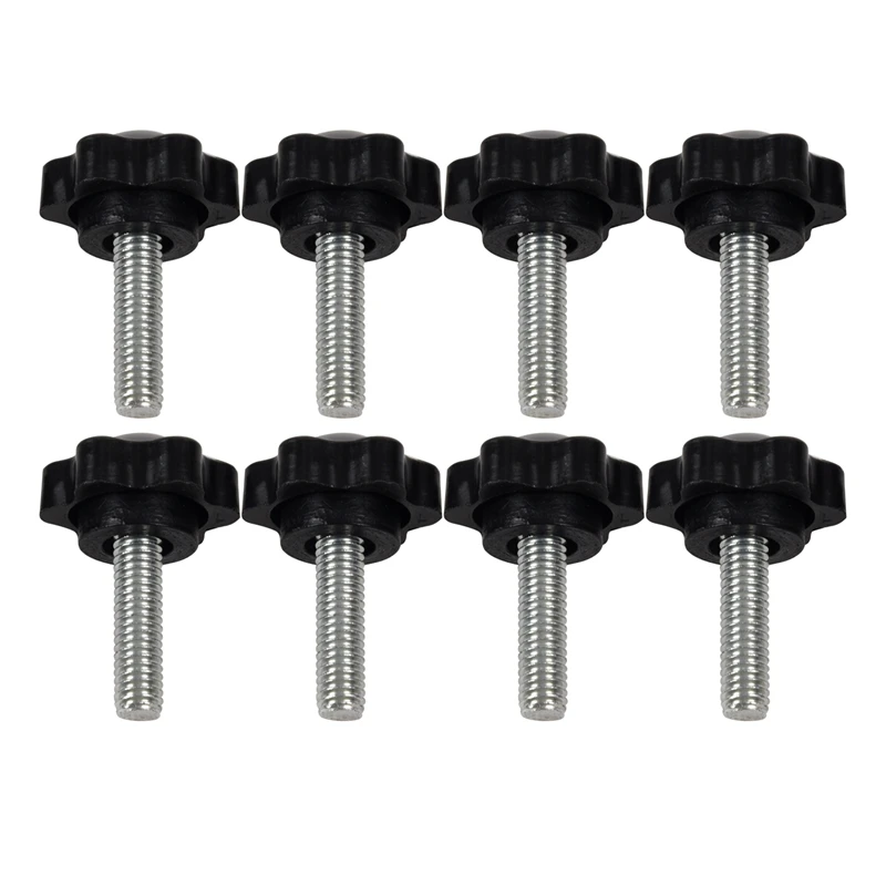 

M6x20mm 25mm Star Head Dia Screw On Type Clamping Knob 8Pcs