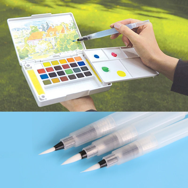 

1 PC 15cm Water Brush Pen Ink Water Color Calligraphy For Beginner Painting Office Gift Material Escolar