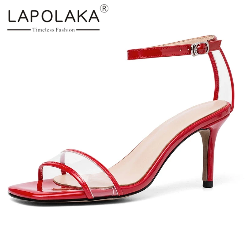

Lapolaka Fashion Korean Version Women Shoes Genuine Leather High Heel Sandals Leisure Ankle Strap Summer Sandals Shoes Woman