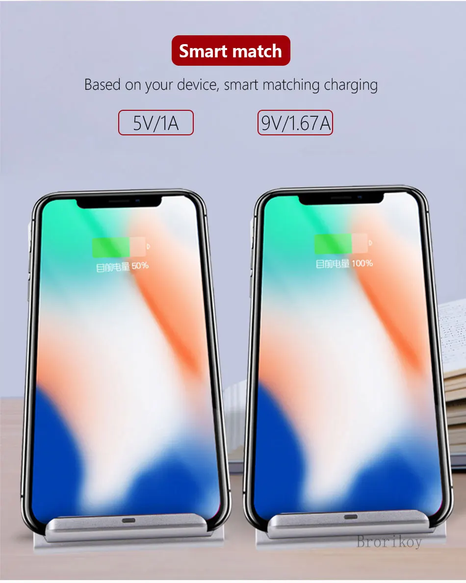 QI Беспроводное зарядное устройство док-станция для iPhone X Xs Max XR samsung Galaxy S8/S9 Note 8 Pad универсальное беспроводное зарядное устройство для телефона Быстрая зарядка
