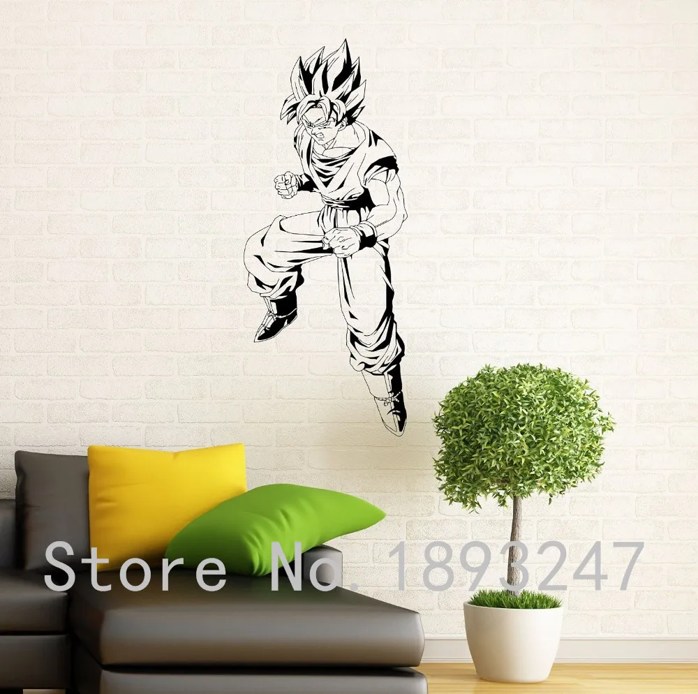 

Dragon Ball Son Goku Wall Sticker Manga Anime Vinyl Decal Home Interior Bedroom Decor Art Mural Door Sticker Housewares