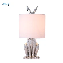 Арт-деко, настольная лампа в форме кролика для гостиной, кафе, кабинета, детской комнаты, прикроватная лампа, домашний декор, Настольный светильник, светодиодный светильник