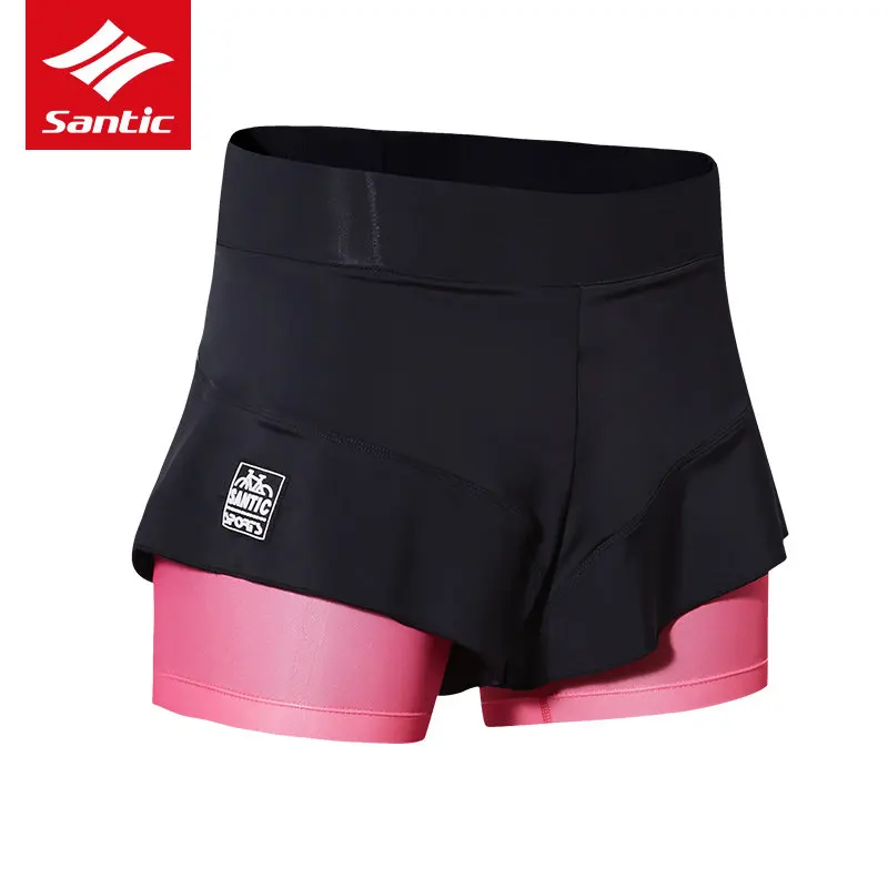 Santic Women Cycling Shorts Skirts 4D Padded Gel Red Underpant Bicycle