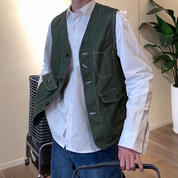 

Summer New Fashion Multi Pocket Photographer Vest Casual Wild Fishing Vest Classic Based Couple Vest Trend Tooling Style Vest