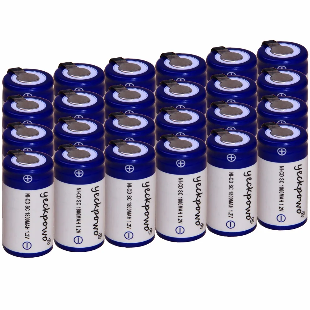 24 pcs SC 1800mah 1.2v battery NICD rechargeable batteries for emergency light toy equipment power 4.25cm*2.2cm tools | Электроника