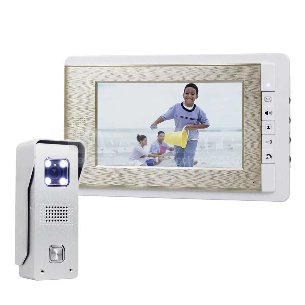 

DIYKIT 7" Wired Video Doorbell Intercom Home Security 700TVL Camera Fashionable Monitor