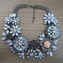 PPG& PGG Многослойные старинные цветок из горного хрусталя массивные ожерелья с кристаллами для женщин ювелирные изделия