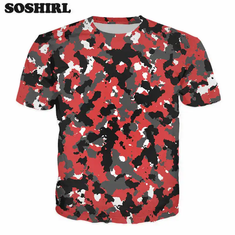 red and black camo shirt