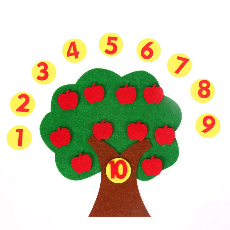 

Montessori Apple Tree Digital Number Matching Preschool Educational Learning Toys For Children Juguetes Brinquedos YH2144H