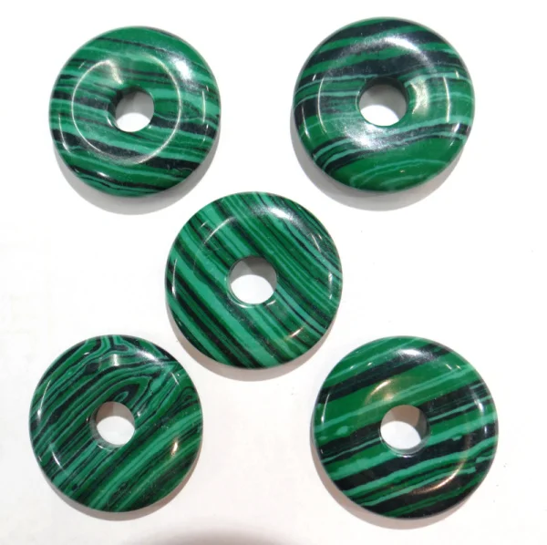 

wholesale 30pcs/ natural tiger eye stone malachite agates crystal circle donut pendant 25mm for jewelry making Accessories