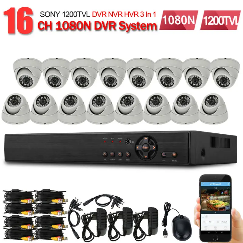 Jorank 16ch CCTV DVR Системы AHD DVR NVR 720 P 1.0 мегапикселя ИК безопасности Камера 1200tvl Камера безопасности Системы HD 16ch dvr комплект