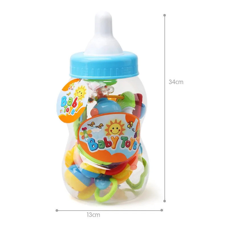 Jual Bayi Mainan bayi 0 1 Tahun Bayi Laki laki Gadis Mainan Set Tangan Teether Botol Plastik Set 9 Sets