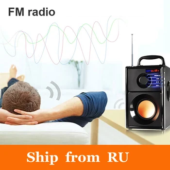 

Ship from RU Mini Wireless Wooden Subwoofer Bluetooth Speaker Mp3 Play FM Radio Portable Speakers Super Bass Loudspeaker