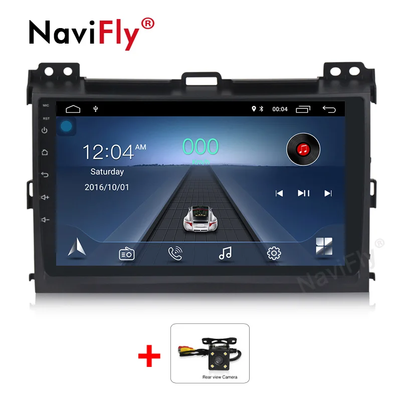 NaviFly Anroid8.1 4 ядра 32G rom 2G ram Автомобильный мультимедийный плеер для Toyota Prado 120 Land Cruiser 2004-2009 Lexus GX47 Поддержка OBD - Цвет: with camrea
