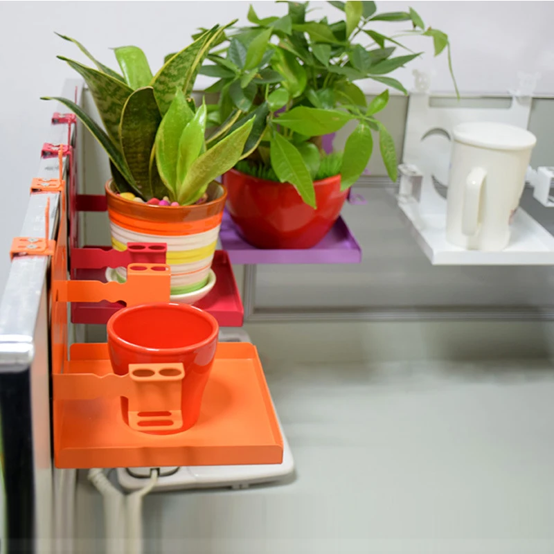 

Creative Metal Shelf Organizer Rack Balcony Flowerpot Home Bedroom Office Hook-Type Installation Debris Storage Rack Organizer