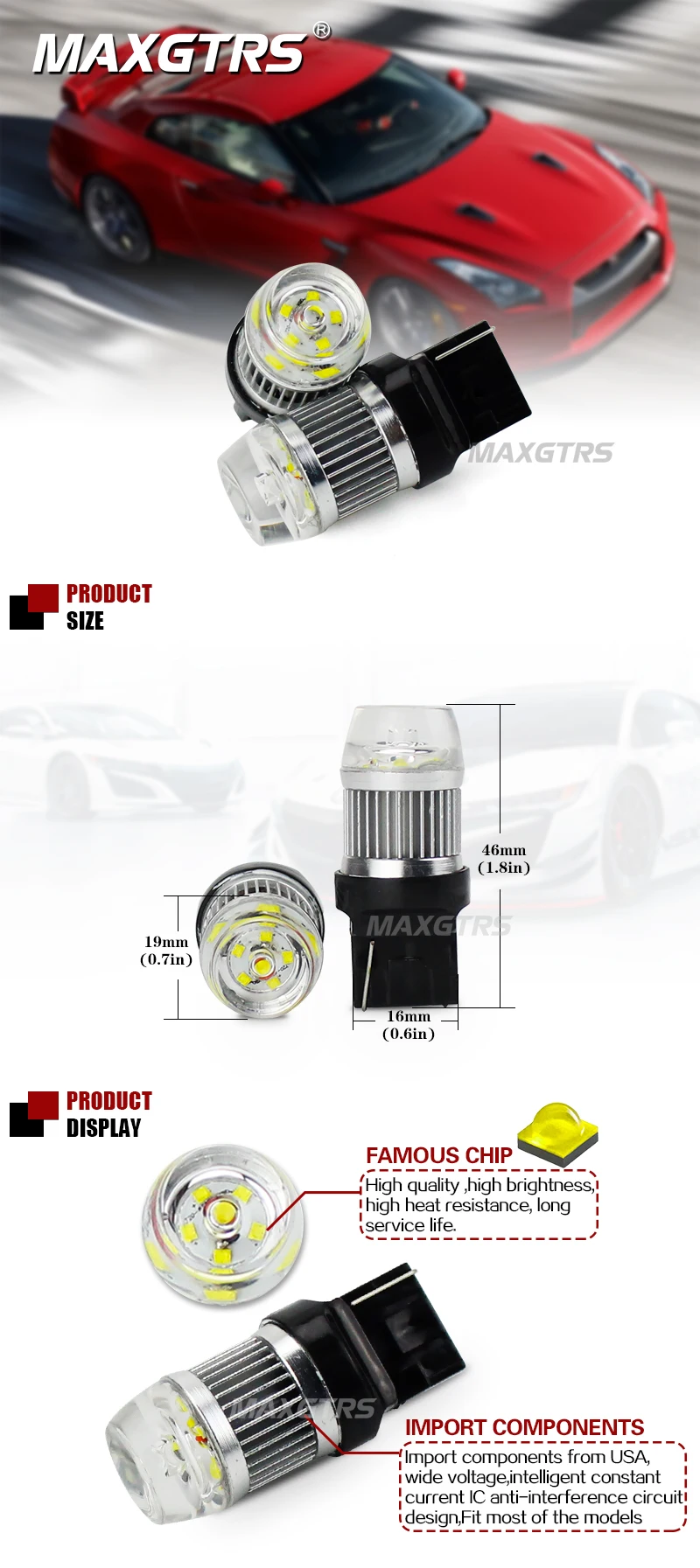 2x новое поступление W21W светодиодный фонарь заднего хода 800LM 30 Вт CREE Chip XBD T20 лампа WY21W 7440 задний тормозной светильник светодиодный стояночный фонарь белый