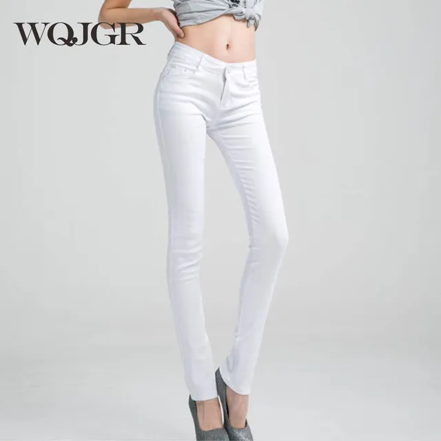 wqjgr vrouwen broek 2018 lente witte broek vrouwelijke elastische