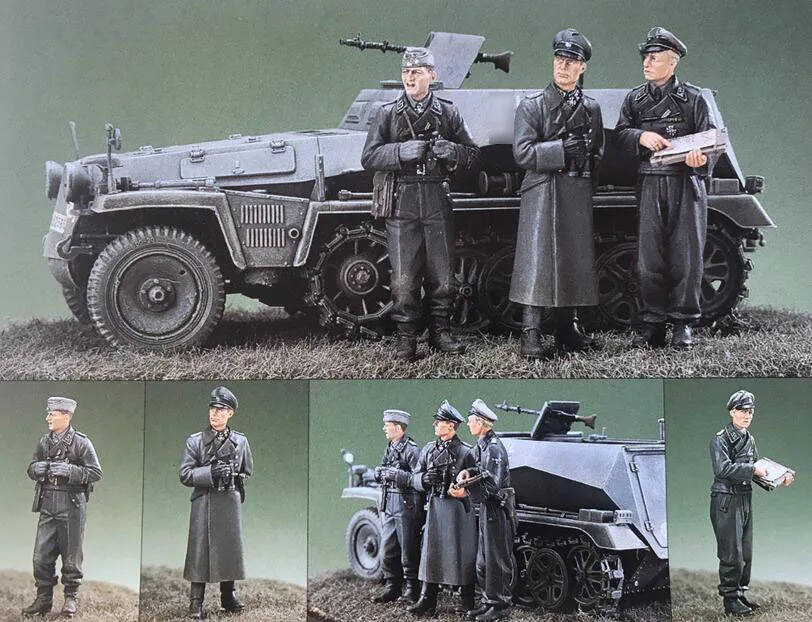 

1/35 Resin Kits WWII German Soldiers 3pcs/set (no tank)
